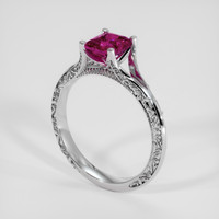 1.19 Ct. Pink Sapphire Ring, 18K White Gold 2