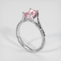 2.15 Ct. Pink Sapphire Ring, 18K White Gold 2