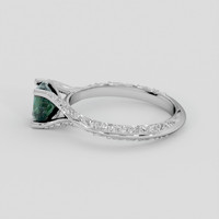 1.18 Ct. Bluish Green Sapphire Ring, 18K White Gold 4