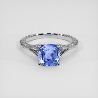 3.03 Ct. Blue Sapphire Ring, 18K White Gold 1