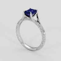 1.31 Ct. Blue Sapphire Ring, 18K White Gold 2
