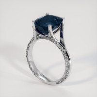 5.33 Ct. Blue Sapphire Ring, 18K White Gold 2