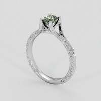 1.05 Ct. Green Sapphire Ring, 18K White Gold 2