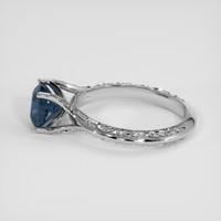 1.95 Ct. Greenish Blue Sapphire Ring, 18K White Gold 4