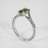 1.29 Ct. Green Sapphire Ring, 18K White Gold 2