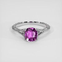 1.59 Ct. Purple Sapphire Ring, 18K White Gold 1