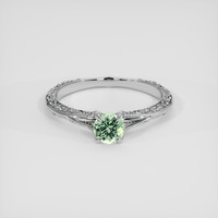 0.62 Ct. Green Sapphire Ring, 18K White Gold 1