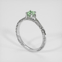 0.62 Ct. Green Sapphire Ring, 18K White Gold 2