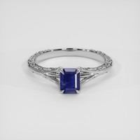 1.19 Ct. Purplish Blue Sapphire Ring, 18K White Gold 1