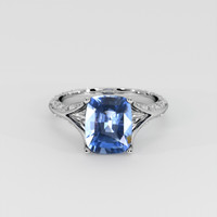 3.00 Ct. Blue Sapphire Ring, 18K White Gold 1