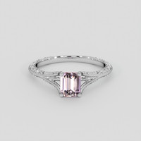 1.05 Ct. Purplish Pink Sapphire Ring, 18K White Gold 1