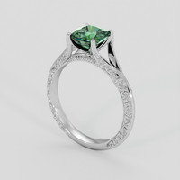 1.60 Ct. Green Sapphire Ring, 18K White Gold 2