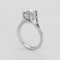 3.94 Ct. Bluish Grey Sapphire Ring, 18K White Gold 2