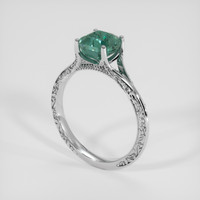 2.08 Ct. Bluish Green Sapphire Ring, 18K White Gold 2