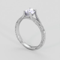 0.52 Ct. Bluish Purple Sapphire Ring, 18K White Gold 2
