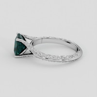 2.01 Ct. Bluish Green Sapphire Ring, 18K White Gold 4