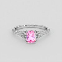 1.08 Ct. Pink Sapphire Ring, 18K White Gold 1