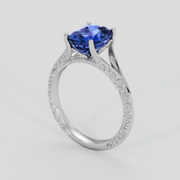 3.15 Ct. Blue Sapphire Ring, 18K White Gold 2