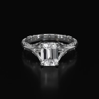 2.51 Ct. White Sapphire Ring, 18K White Gold 1