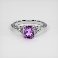 1.37 Ct. Sapphire Ring, 18K White Gold 1
