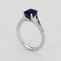 2.02 Ct. Blue Sapphire Ring, 18K White Gold 2