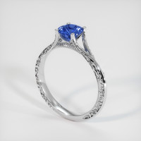 0.72 Ct. Sapphire Ring, 18K White Gold 2