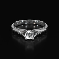 0.51 Ct. Sapphire Ring, 18K White Gold 1