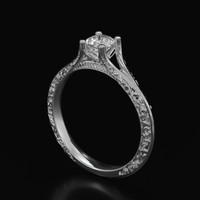0.51 Ct. Sapphire Ring, 18K White Gold 2