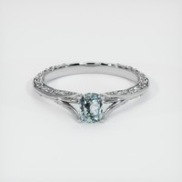 0.71 Ct. Sapphire Ring, 18K White Gold 1