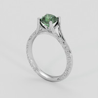 1.21 Ct. Green Sapphire Ring, 18K White Gold 2