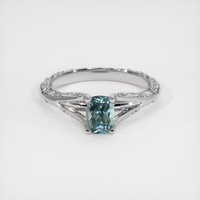 0.89 Ct. Sapphire Ring, 18K White Gold 1
