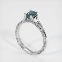 0.89 Ct. Sapphire Ring, 18K White Gold 2