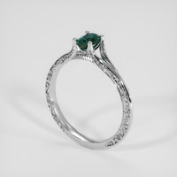 0.67 Ct. Greenish Blue Sapphire Ring, 18K White Gold 2