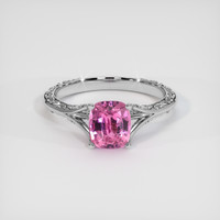 1.52 Ct. Purplish Pink Sapphire Ring, 18K White Gold 1