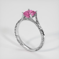 1.52 Ct. Purplish Pink Sapphire Ring, 18K White Gold 2