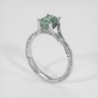 1.49 Ct. Green Sapphire Ring, 18K White Gold 2
