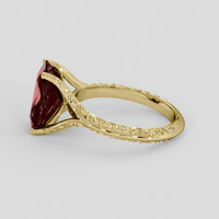 2.70 Ct. Red Garnet Ring, 10K Yellow Gold 4