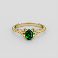 0.72 Ct. Green Chrome Tourmaline Ring, 10K Yellow Gold 1