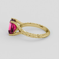 2.69 Ct. Purplish Pink Rhodolite Garnet Ring, 10K Yellow Gold 4