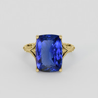 6.78 Ct. Blue Tanzanite Ring, 10K Yellow Gold 1