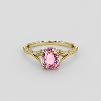 1.80 Ct. Pink Tourmaline Ring, 10K Yellow Gold 1