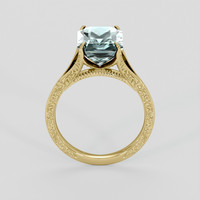 3.39 Ct. Greenish Blue Aquamarine Ring, 10K Yellow Gold 3