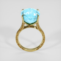 10.32 Ct. Blue Aquamarine Ring, 10K Yellow Gold 3