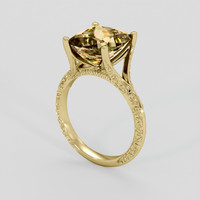 4.53 Ct. Multi Color Tourmaline Ring, 10K Yellow Gold 2