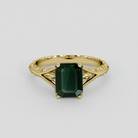 2.00 Ct. Bluish Green Sapphire Ring, 10K Yellow Gold 1