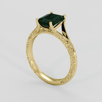 2.00 Ct. Bluish Green Sapphire Ring, 10K Yellow Gold 2