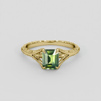 1.41 Ct. Green Sapphire Ring, 10K Yellow Gold 1