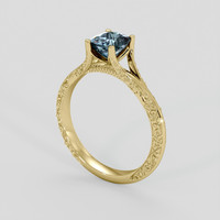 1.05 Ct. Greenish Blue Sapphire Ring, 10K Yellow Gold 2