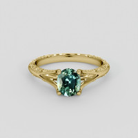 1.18 Ct. Bluish Green Sapphire Ring, 10K Yellow Gold 1