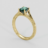 1.18 Ct. Bluish Green Sapphire Ring, 10K Yellow Gold 2